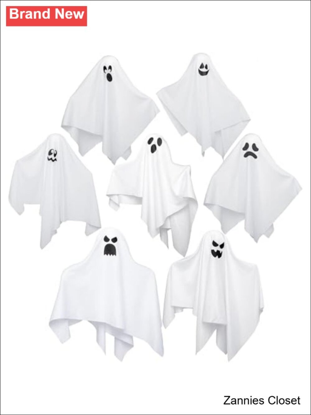 👻 JOYIN 7 Pc Halloween Hanging Ghost Decorations 19.6” Flying Ghosts Outdoor